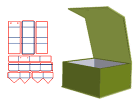 书型翻盖,皮壳V槽,内盒灰板半穿,皮壳四连板,可压扁运输